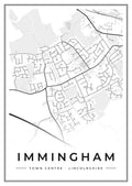 Street map poster of Immingham town centre, Lincolnshire