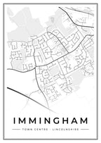 Street map poster of Immingham town centre, Lincolnshire