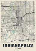 Street map poster of Indianapolis, Indiana