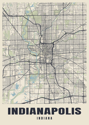 Indianapolis Street Map Poster