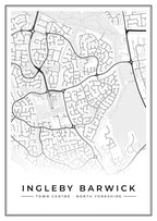 Street map poster of Ingleby Barwick town centre, North Yorkshire