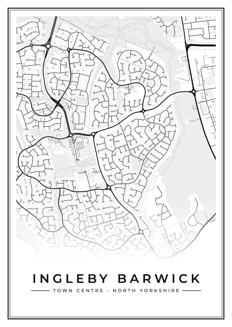 Ingleby Barwick Town Centre Street Map Poster