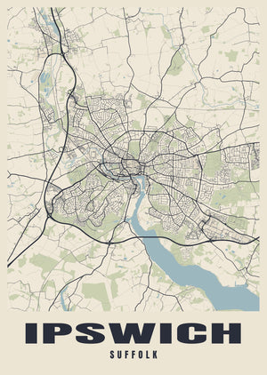 Ipswich Street Map Poster