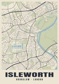 Heritage street map poster of Isleworth, Hounslow, London