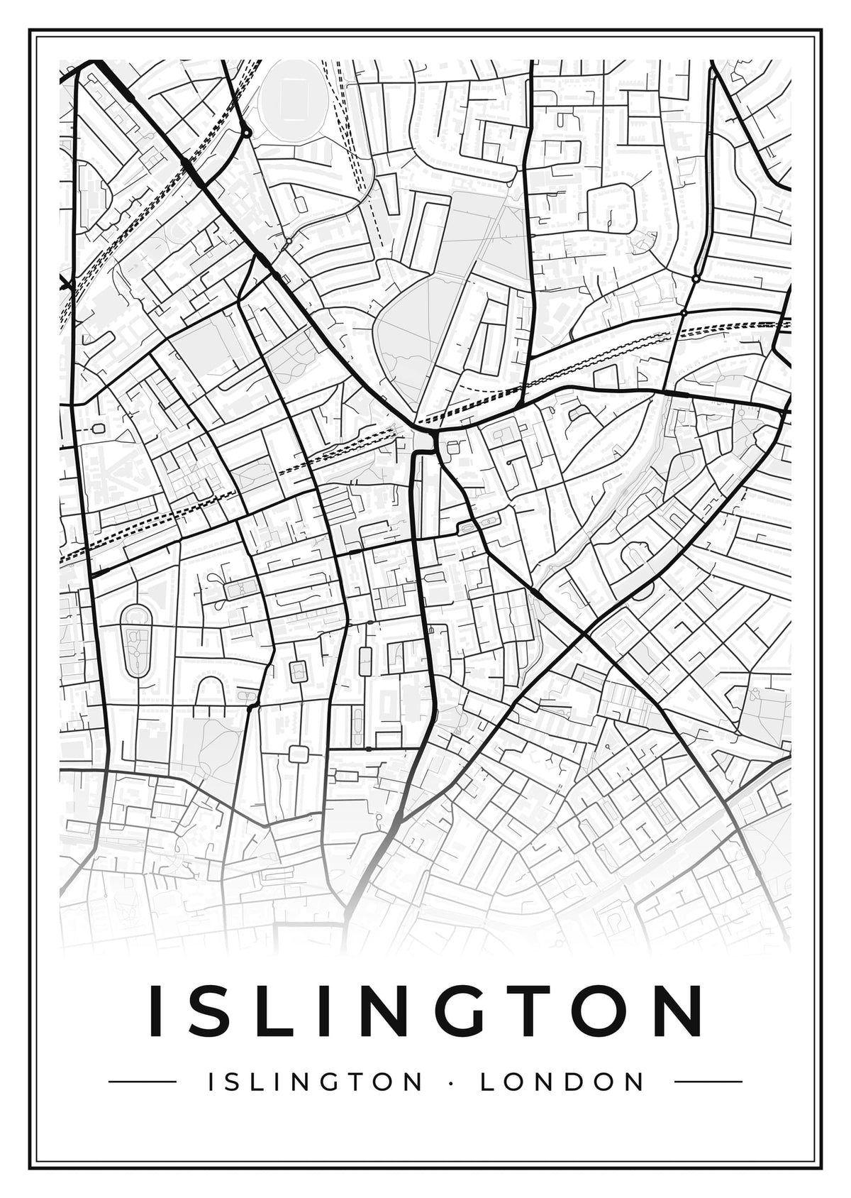 Street map poster of Islington, Islington, London