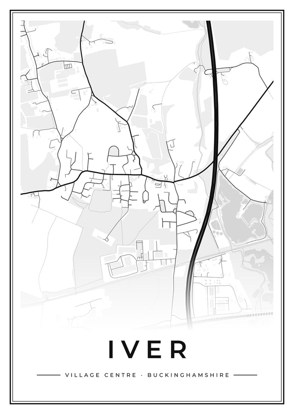 Iver Village Centre Street Map Poster
