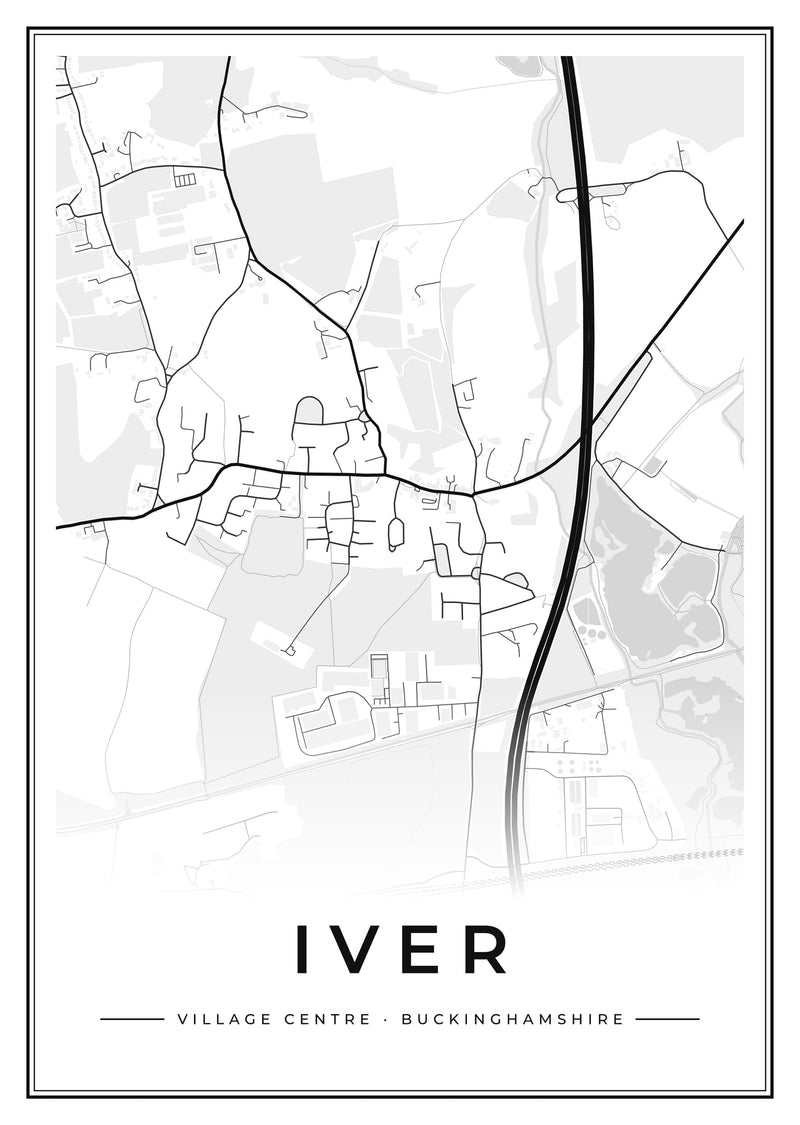 Iver Village Centre Street Map Poster