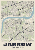 Street map poster of Jarrow, Tyne and Wear