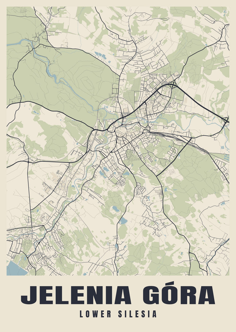 Jelenia Góra Street Map Poster