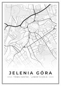 Street map poster of Jelenia Góra town centre, Lower Silesia