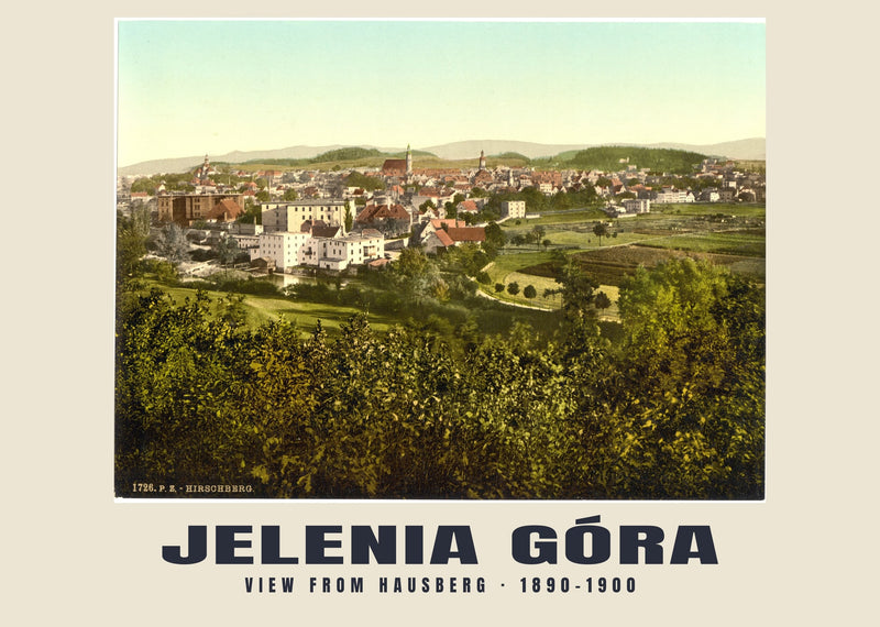 Blick vom Hausberg, Jelenia Góra — 1890–1900 · Historischer Photochromdruck