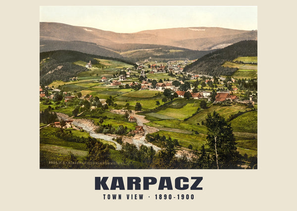 Veduta della città, Karpacz — 1890–1900 · Stampa di fotocromo d’epoca