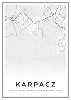 Street map poster of Karpacz village centre, Lower Silesia