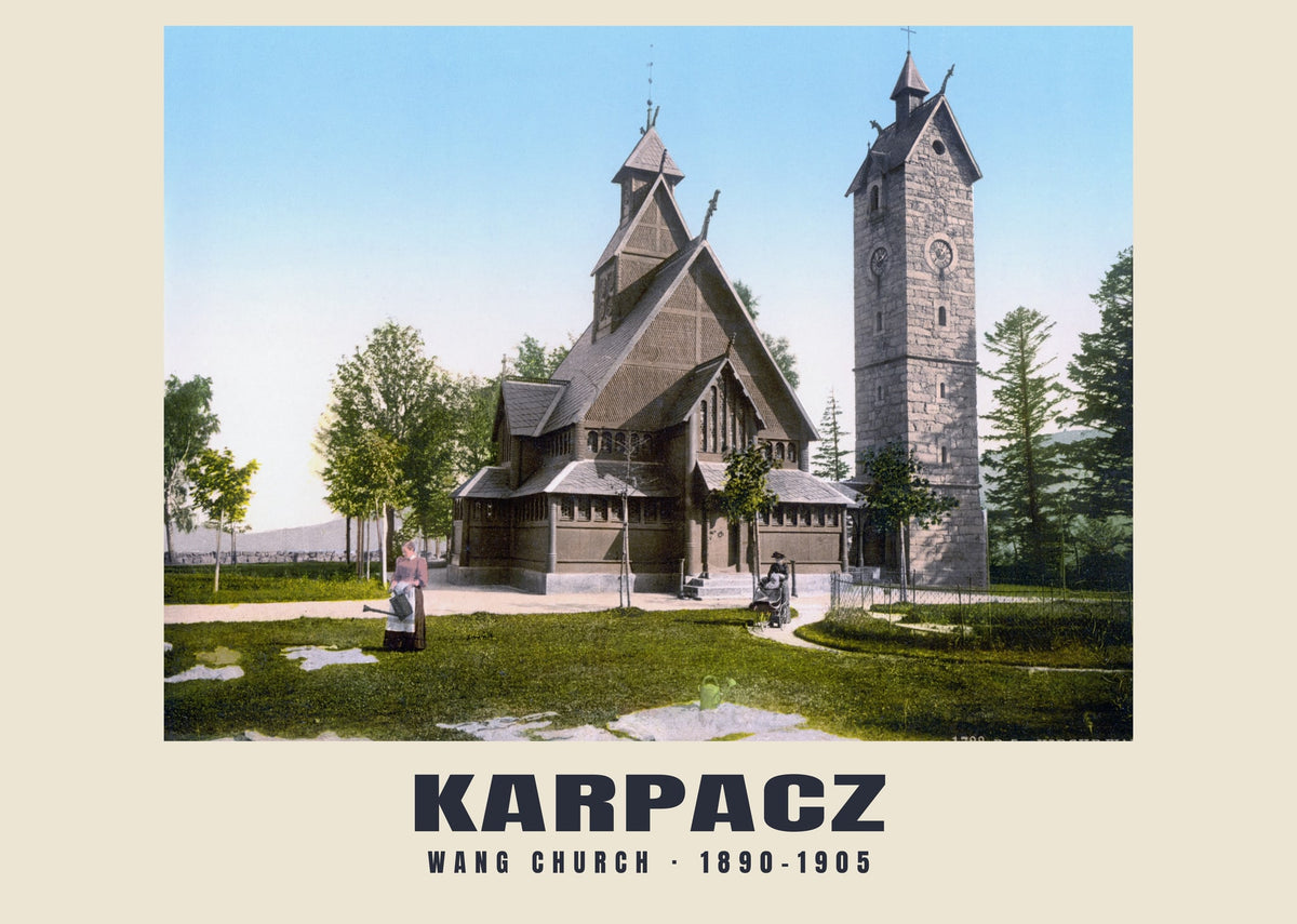 Wang church, Karpacz, 1890–1905 heritage photograph