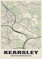 Street map poster of Kearsley, Greater Manchester