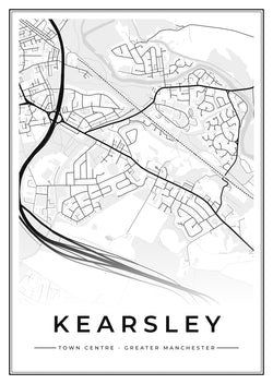 Street map poster of Kearsley town centre, Greater Manchester