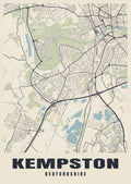 Street map poster of Kempston, Bedfordshire
