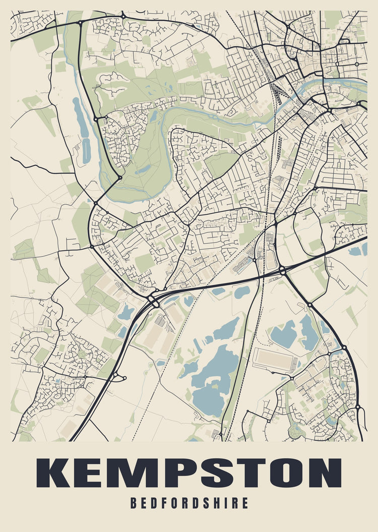 Kempston Street Map Poster