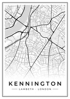 Street map poster of Kennington, Lambeth, London