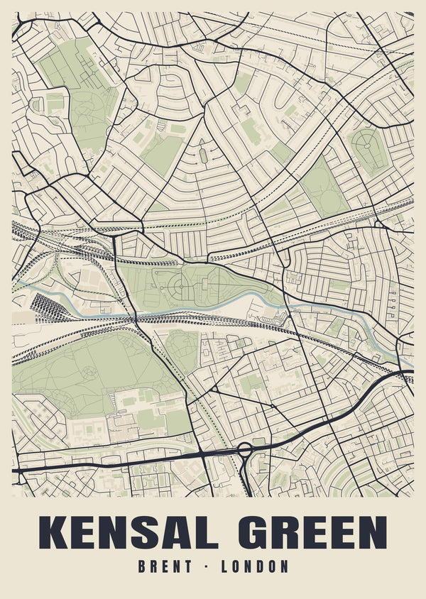 Kensal Green Heritage Street Map Poster
