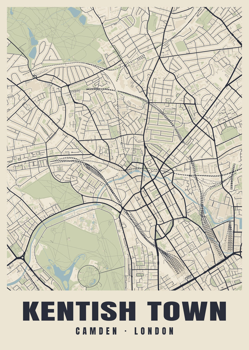 Kentish Town Heritage Street Map Poster
