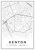 Street map poster of Kenton, Harrow, London