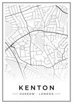 Street map poster of Kenton, Harrow, London