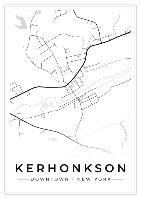 Kerhonkson Downtown Street Map Poster
