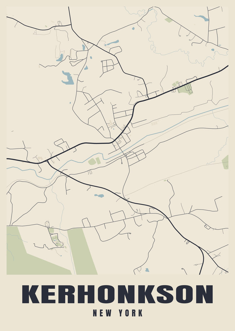 Kerhonkson Street Map Poster