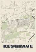 Street map poster of Kesgrave, Suffolk