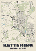 Street map poster of Kettering, Northamptonshire
