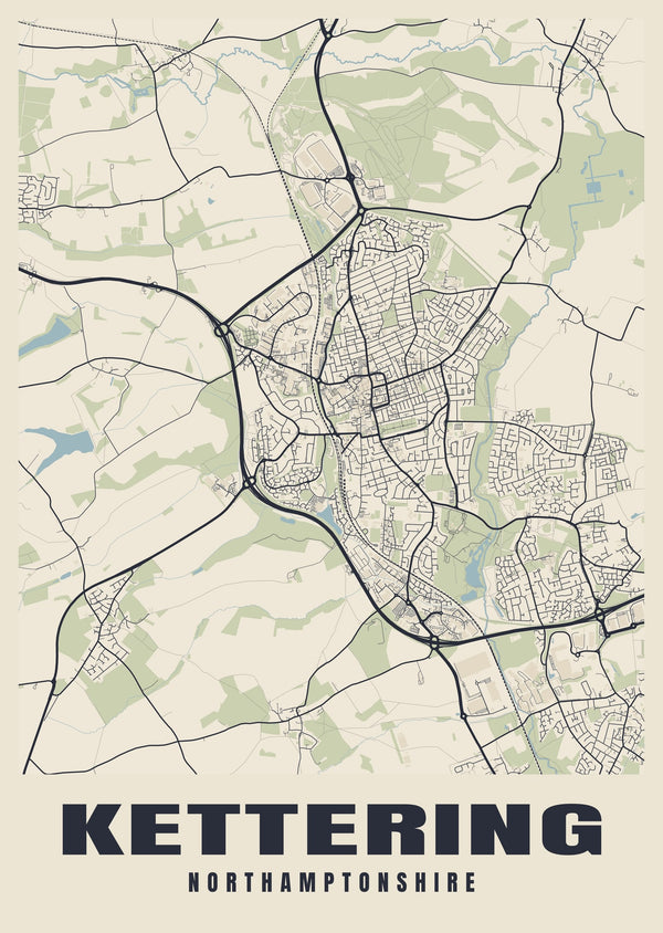 Kettering Street Map Poster
