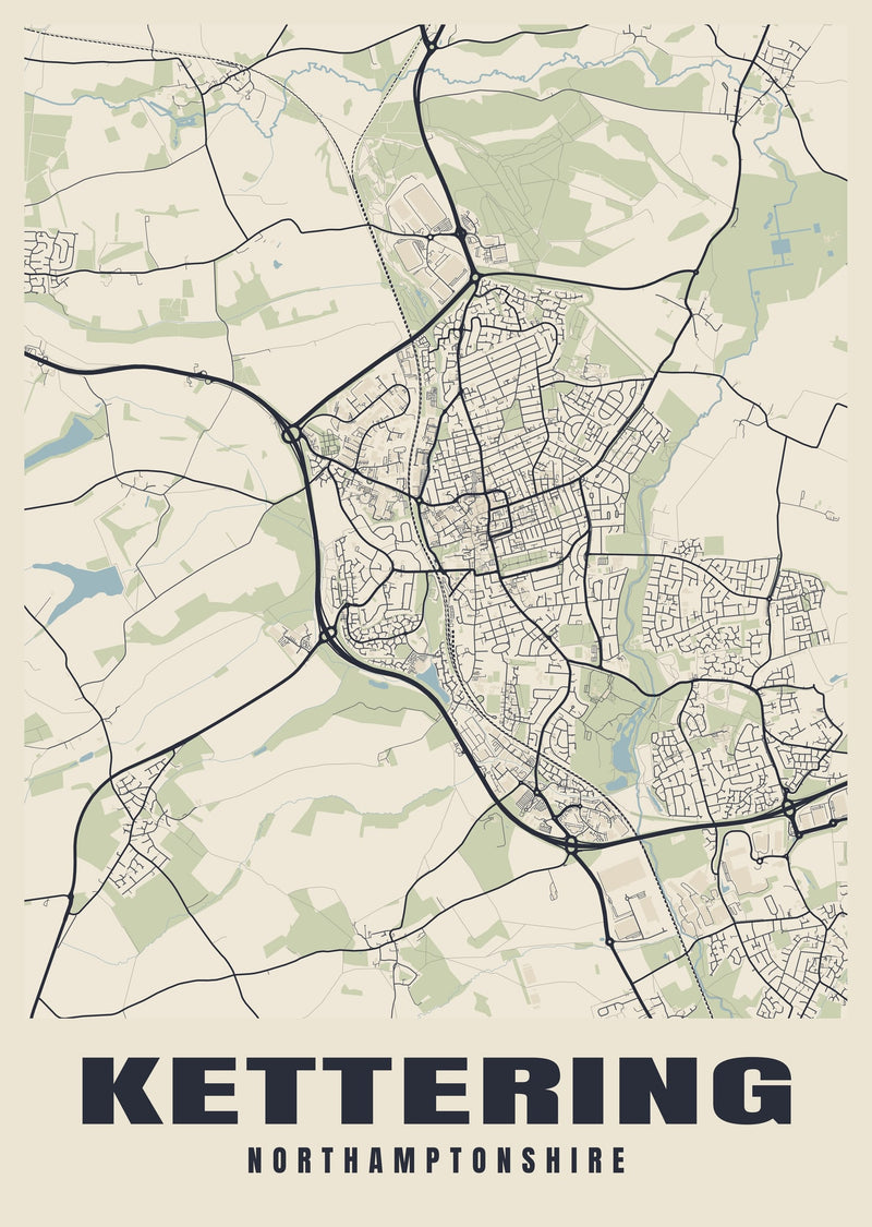 Kettering Street Map Poster
