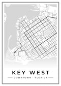 Street map poster of downtown Key West, Florida