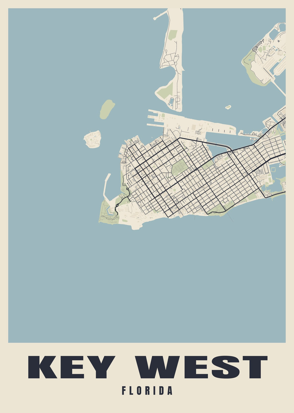 Street map poster of Key West, Florida