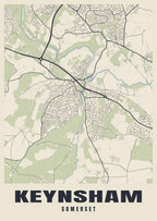 Street map poster of Keynsham, Somerset
