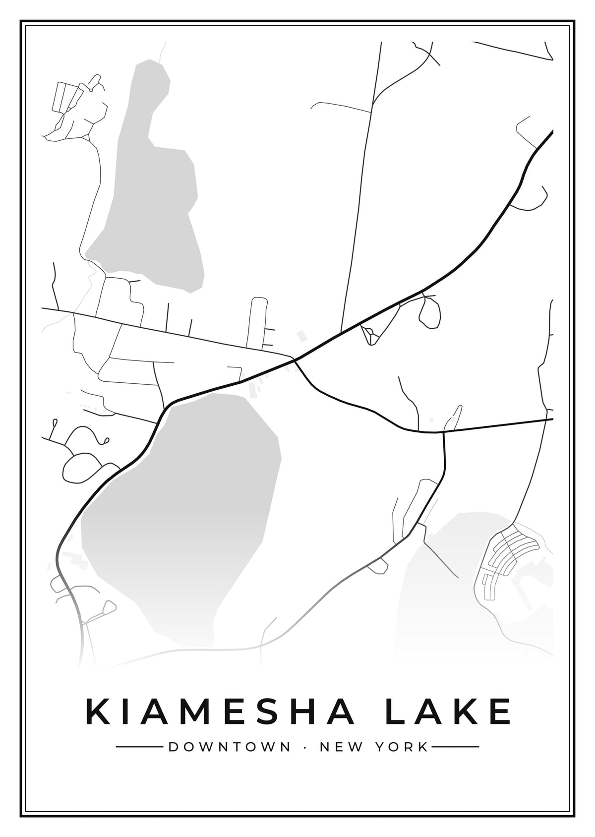 Street map poster of downtown Kiamesha Lake, New York