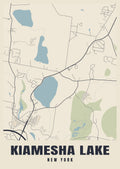 Street map poster of Kiamesha Lake, New York
