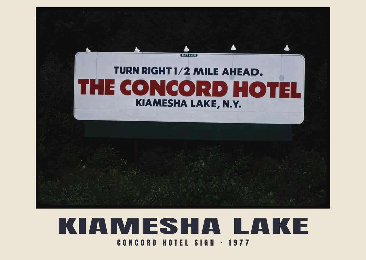 Uithangbord van het Concord Hotel, Kiamesha Lake, New York, 1977