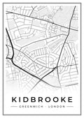 Street map poster of Kidbrooke, Greenwich, London