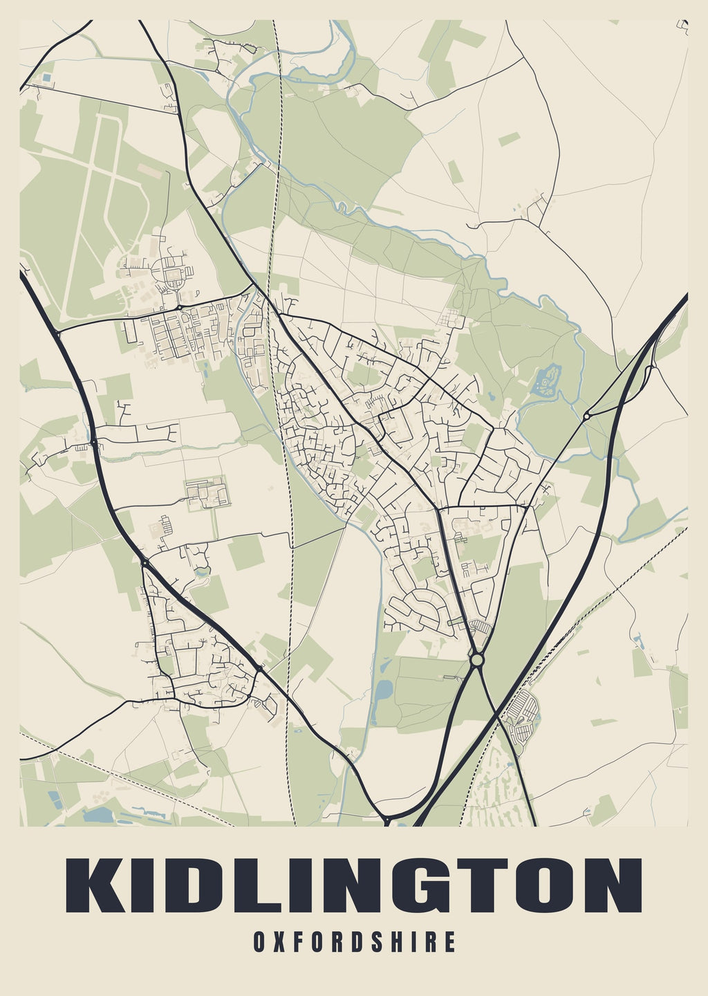 Street map poster of Kidlington, Oxfordshire