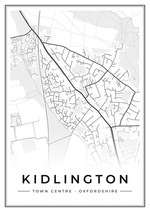 Kidlington Town Centre Street Map Poster