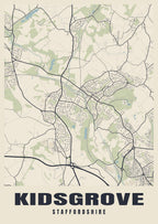 Street map poster of Kidsgrove, Staffordshire