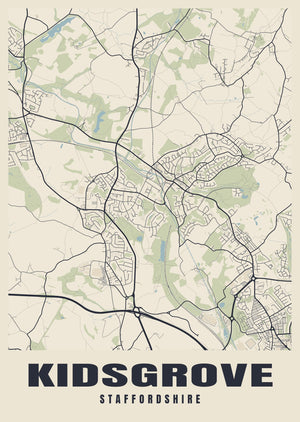 Kidsgrove Street Map Poster