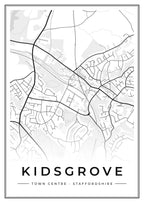 Street map poster of Kidsgrove town centre, Staffordshire