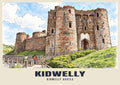 Kidwelly Castle poster, Ink & Wash style