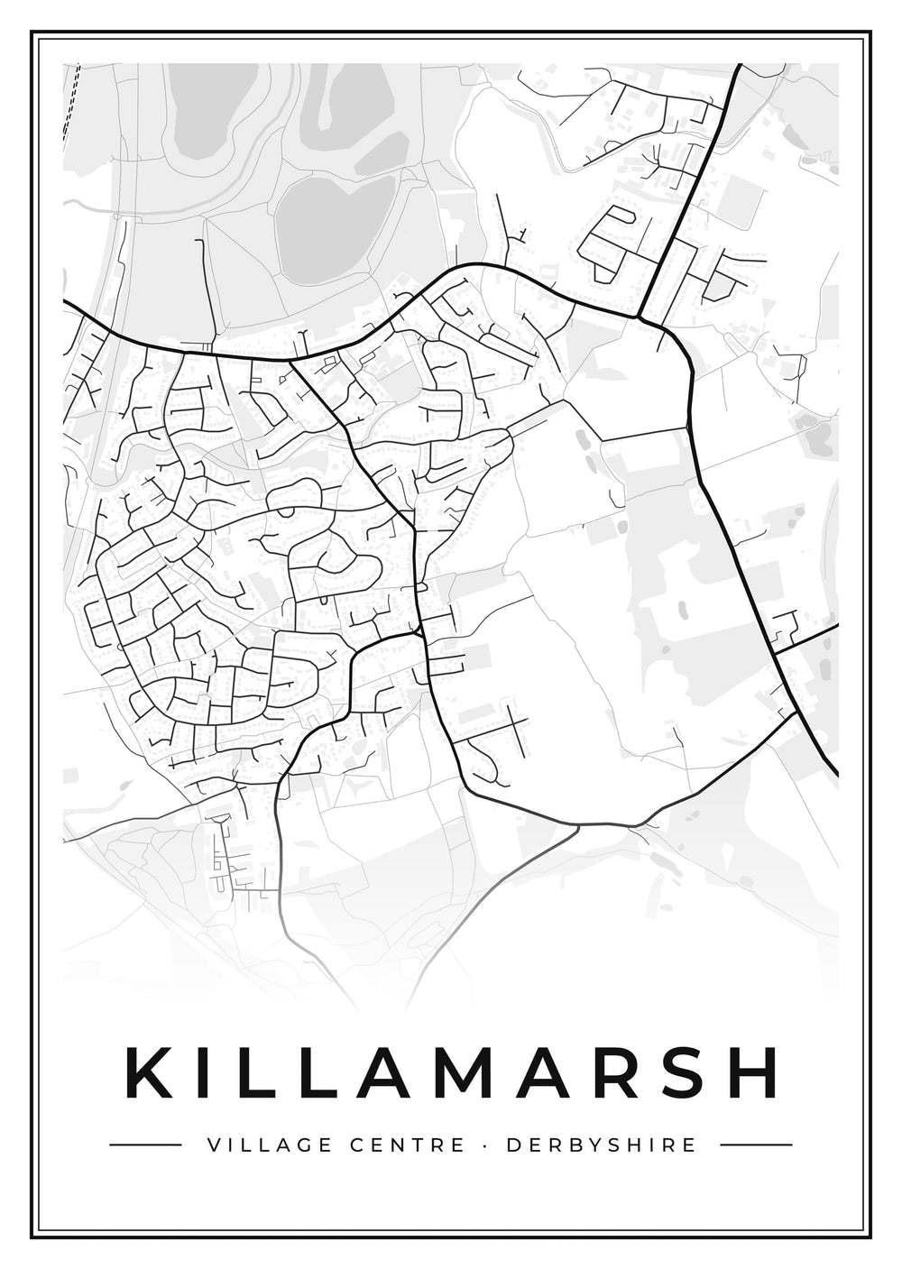Killamarsh Village Centre Street Map Poster