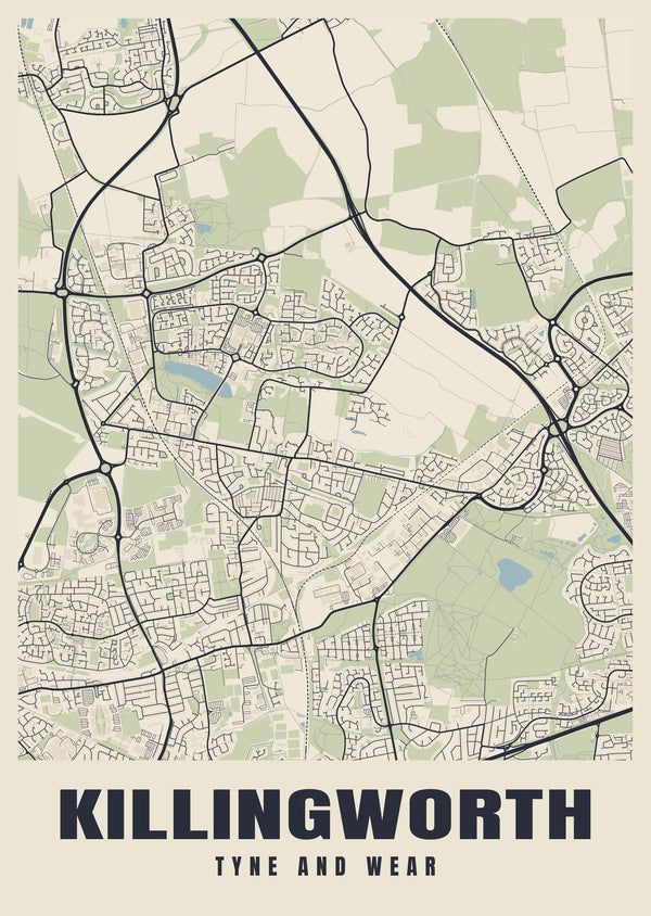 Killingworth Street Map Poster