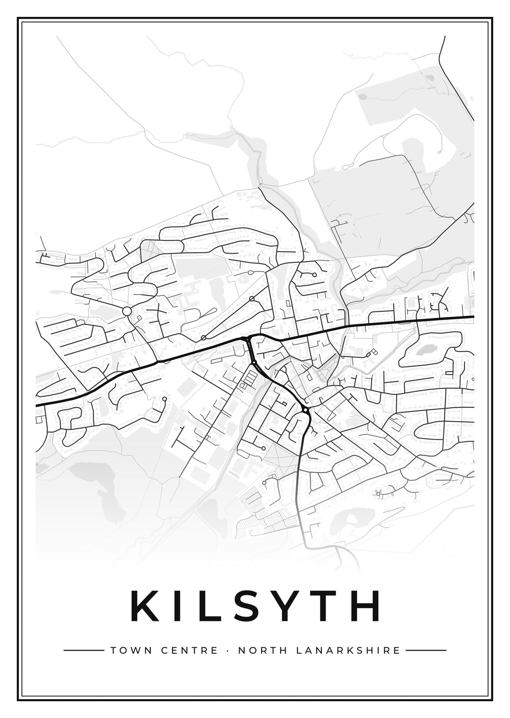 Kilsyth Town Centre Street Map Poster