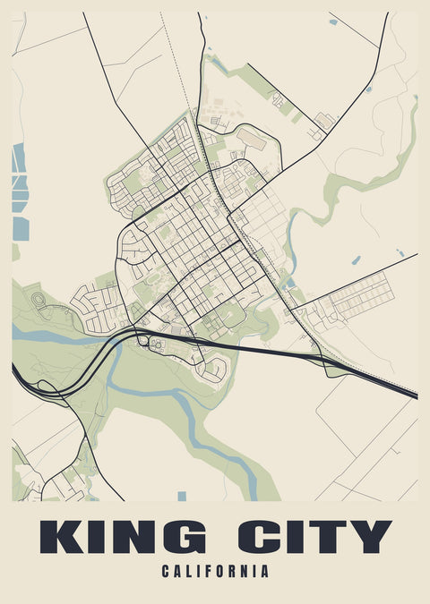 King City Street Map Poster